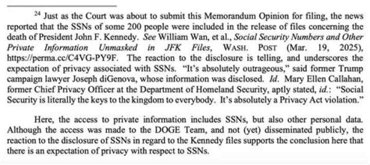 Social Security Numbers and Other Private Information Unmasked in JFK Files