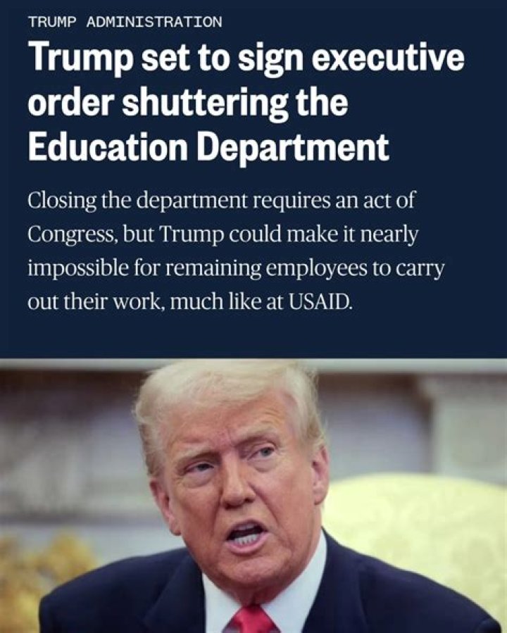 Trump Set to Sign Executive Order Shuttering the Education Department