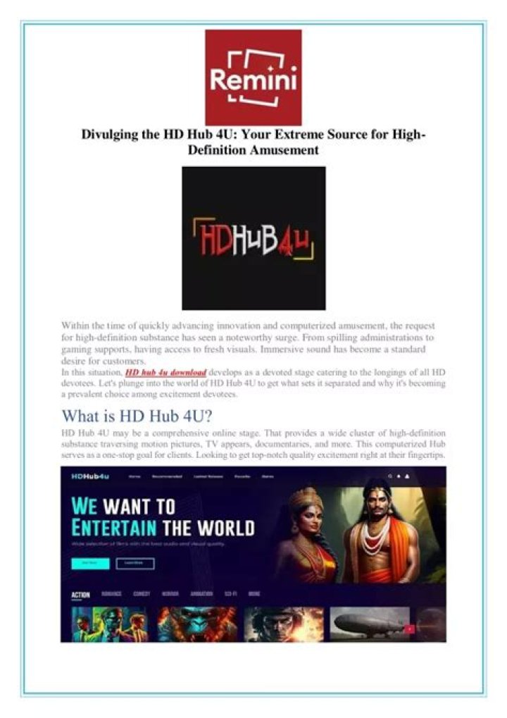 Unveiling the Secrets of HD Hub4u.in: Your Ultimate Guide to High-Quality Entertainment
